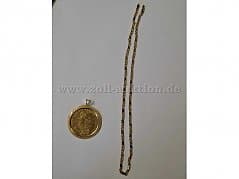 1 Goldkette mit Goldanhänger 585er Gold
