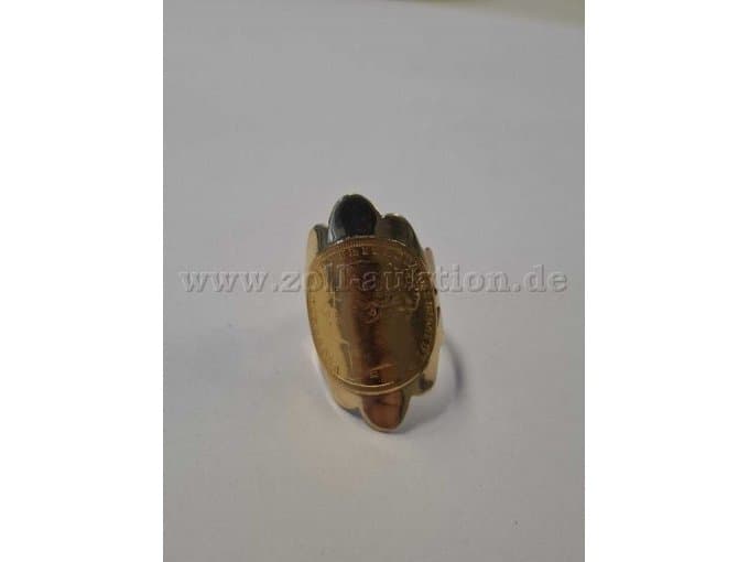 Gold ring with gold coin – Victoria, 585 gold