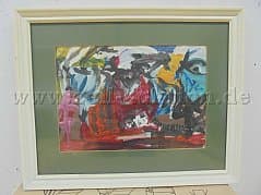 Gouache on newspaper by the artist Reinhard Womacka