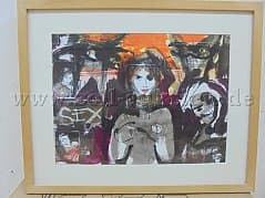 Gouache and watercolor on cardboard by the artist Reinhard Womacka