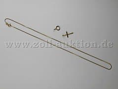 Chain yellow gold 333/1000 with 2 pendants, 333/1,000