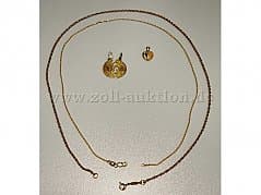 Lot of 2 gold chains and 2 gold pendants in 585 gold