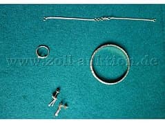 Mixed lot of ear and arm jewelry, ring, extension unit 916/- GG / 22 carats
