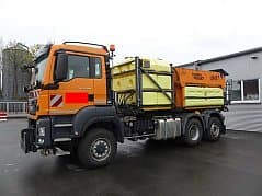 MAN TGS Truck with HMF Crane and Meiller Tipper