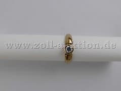 Ring, yellow gold with stone, 333/1000