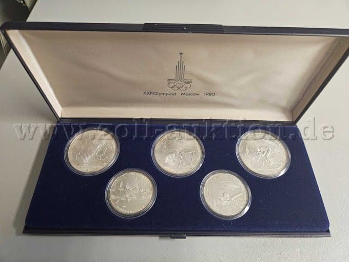 Collection Silver Coins (Rubel) Olympic Games 1980 Moscow