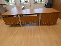 Palmberg Office Desk Combination with Pedestal, Shelf, and Standing Desk
