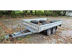 Rigid drawbar trailer Humbauer HT 2004 Double axle 2000 kg., EZ 2010