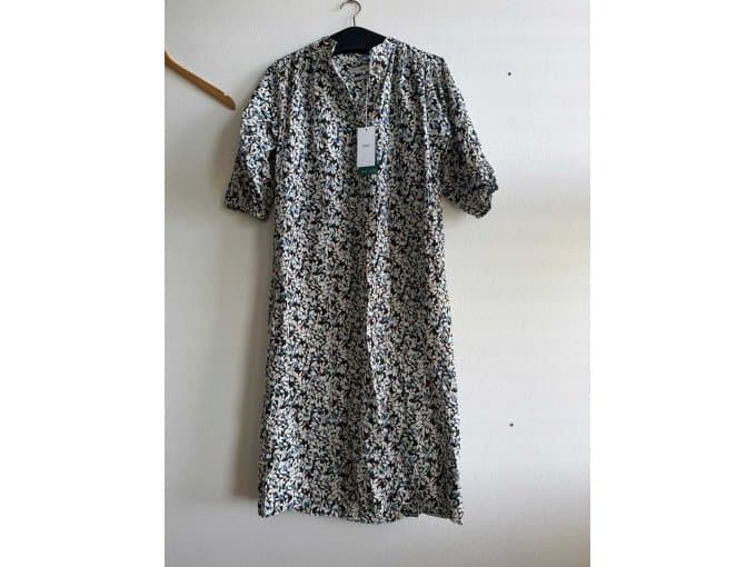 original closed dress, white, black, pink, blue patterned, size XS, new