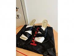 Original Pair Hugo Boss Mid Heels, White/Black Size 41, New
