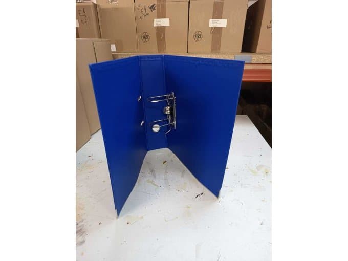 Wide blue A4 file folders, Leitz