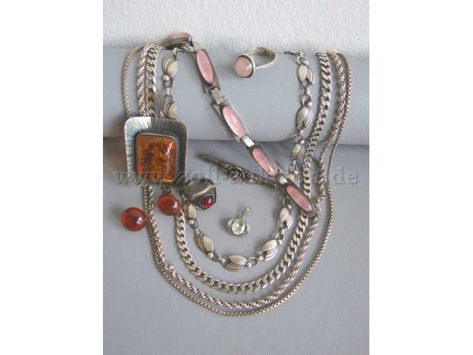 Parts Vintage Silver Jewelry, 98.88 g 835er, 33.37 g 925er Siber