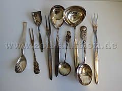 Vintage cutlery parts, forks + spoons, punched 100s, 90s, 80s silver